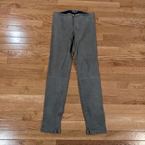 Vince Brown Suede Leather Leggings Medium